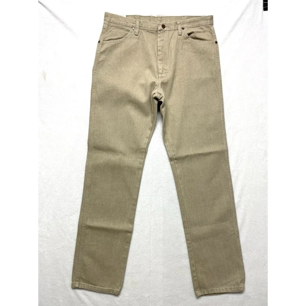 Wrangler Cowboy Cut Jeans 13MWZ Original Fit Tan Denim Men’s 36x34 Rodeo Western